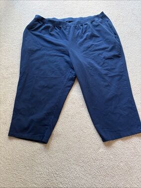 Catherines Suprema Knit Capri With Pockets Navy 2X